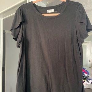 Maurices black flutter sleeve tee